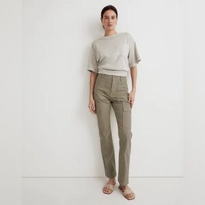 NWT Madewell The Garment Dyed '90s Straight Cargo Pant Ash Green Size 27 Women’s
